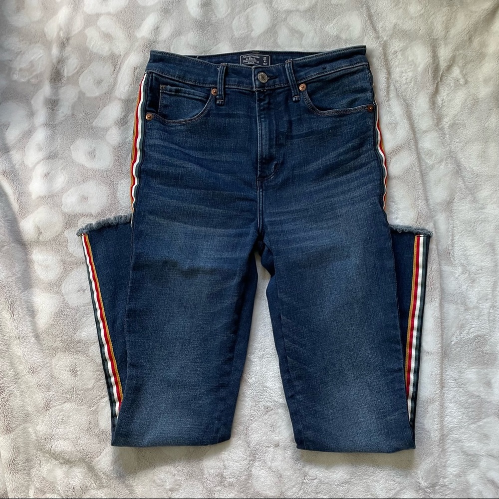 Abercrombie and Fitch Simone High Rise Ankle Pinstripe Jeggings Size 27